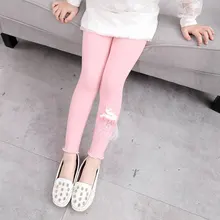 Новые стильные леггинсы для девочек из чистого хлопка тонкие детские леггинсы в Корейском стиле на весну и осень леггинсы для девочек