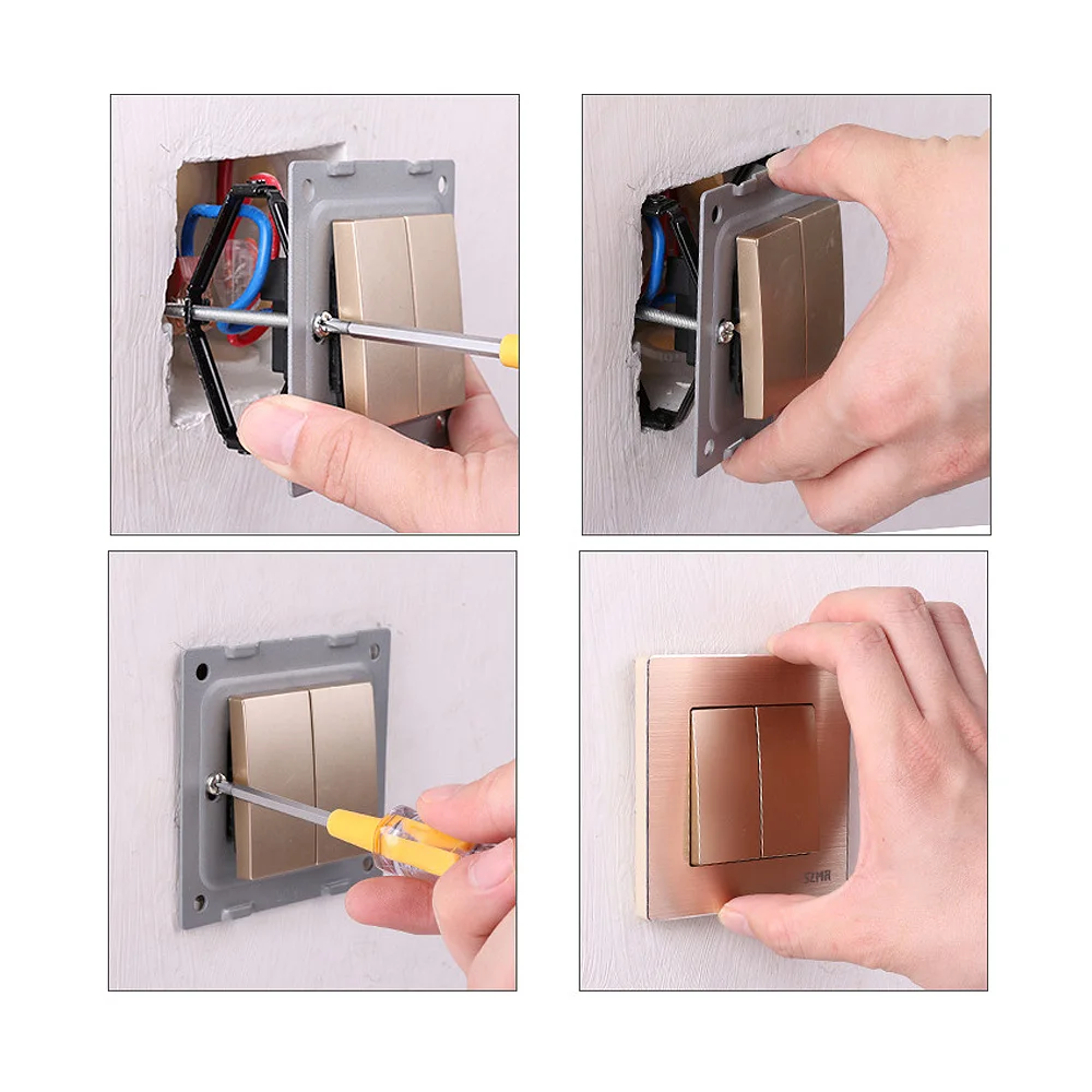 1 Set (10pcs) Wall Box Mount Repair Tool Secret Stash 118Type Light Switch Cassette Repairer Support Rod Electrician Accessories