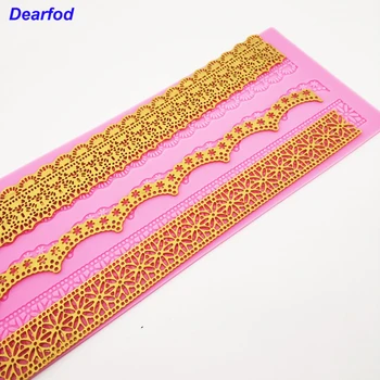 

DBS026 Flower Strips Silicone Mold Silicone Lace Mold Sugar Craft Cake Brim Decoration Tool