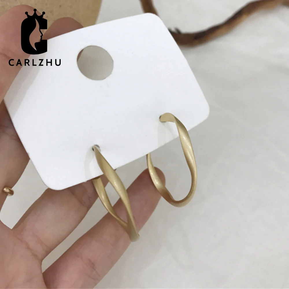 Серьги-кольца женские витые геометрические круглые ювелирные украшения из