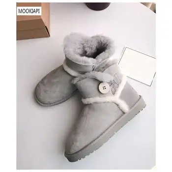 

Australia's top quality snow boots in 2019, real sheepskin, 100% natural wool, women's shoes with short buckles, three colors