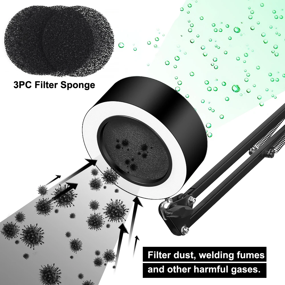 NEWACALOX Adjustable Welding Exhaust Smoking Apparatus with USB 3 Colors LED Light Smoking Device Air Filter Fan for Soldering NEWACALOX Adjustable Welding Exhaust Smoking Apparatus with USB 3 Colors LED Light Smoking Device Air Filter Fan for Soldering