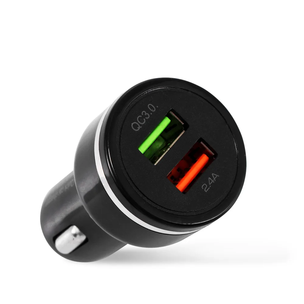 5 в 2.4A QC3.0 Dual USB зарядное устройство для мобильного телефона Быстрая зарядка 3,0 для IPhone 8 X Xiaomi samsung S8 автомобильное зарядное устройство 2 порта