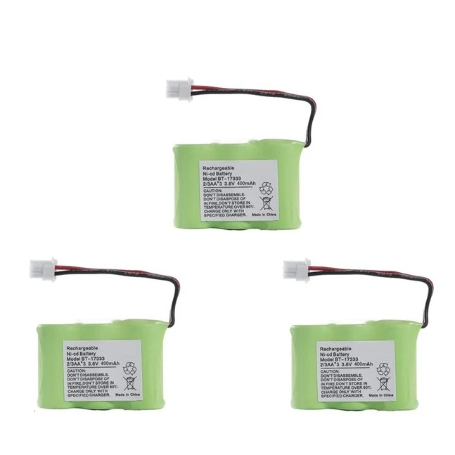 BT-17333 3,6 V 400mAh 2/3 AA Ni-CD батарея для домашнего сотового телефона батарея для Vtech BT17333 BT-163345 BT27333 3,6 v аккумуляторная батарея - Цвет: Белый