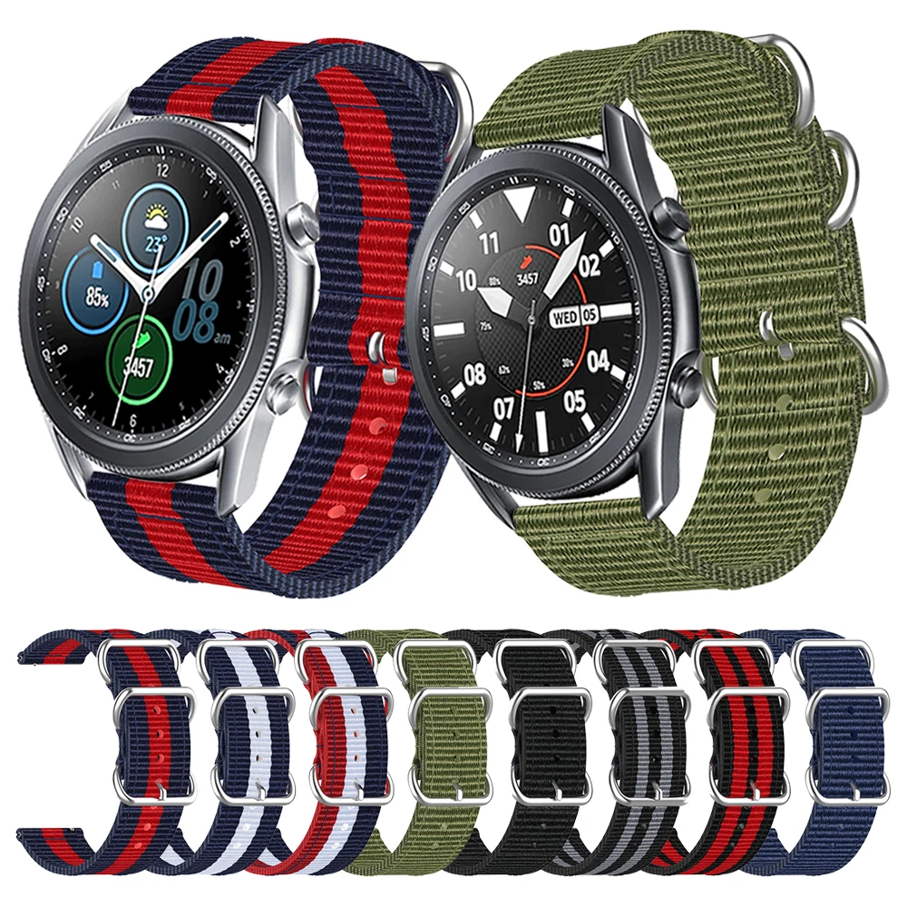 

Ring Buckle Woven Nylon Strap For Samsung Galaxy Watch 46mm 42mm Wristband Watch3 45mm 41mm Watchband Active 2 S3 Fabric Band