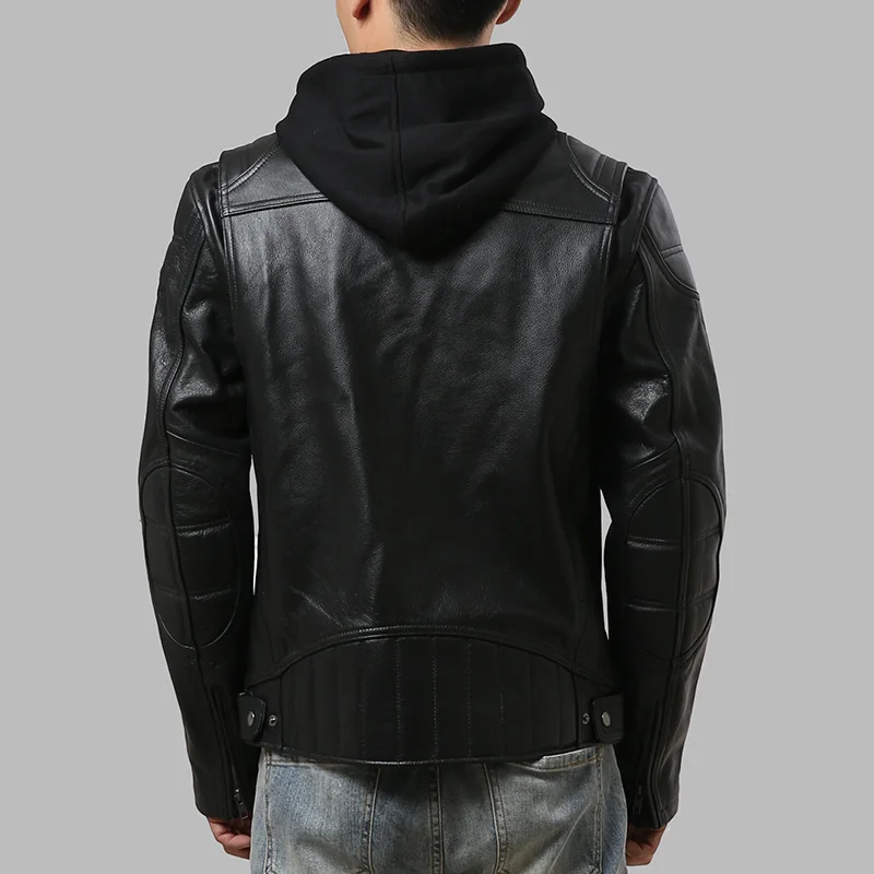 Buy AZ1406 Read Description! Asian size genuine leather outerwear cow leather jacket cowhide leather rider jacket
