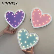 Hinnixy 3D деревянные ночные светильники в форме сердца, шатер, светильники в форме букв, домашний декор, Светодиодный настенный Декор для свадьбы, романтический подарок на день Святого Валентина