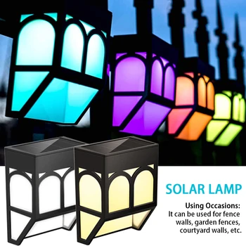 

Outdoor Courtyard Fence Color Changing Decorative Led Solar Powered Lighting Garden Wall Light Stair Step European Style Retro