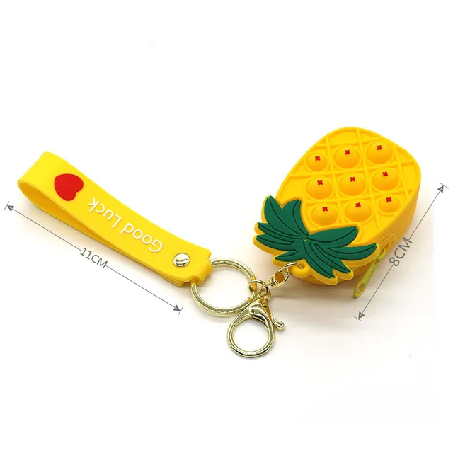 Fashion Poppet Push Bubbles Toy Rainbow Unicorn Kawaii Coin Purse Children Wallet Ladies Bag Silica Gel Simple Dimple Fidget Toy WJ49-12