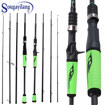 

Sougayilang Lure Fishing Rod 2.1M 2.4M 4 Section M Power Carbon Fiber Spinning/Casting Bass Travel Rod 10-30g Fishing Tackle