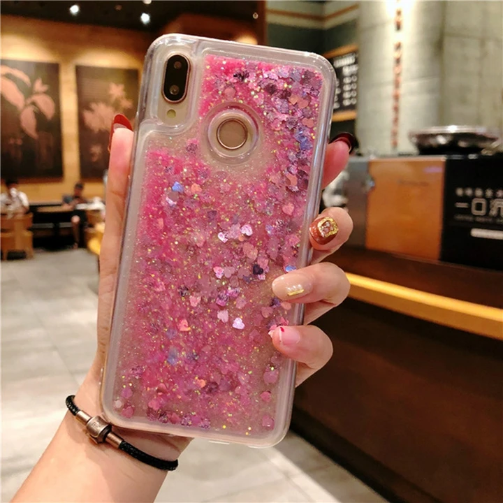 Love liquid pink Мягкий силиконовый чехол для телефона huawei P Smart чехол милый 3D Ститч Кот Единорог задняя крышка для Honor 10 Lite Роскошный чехол - Цвет: Love liquid pink