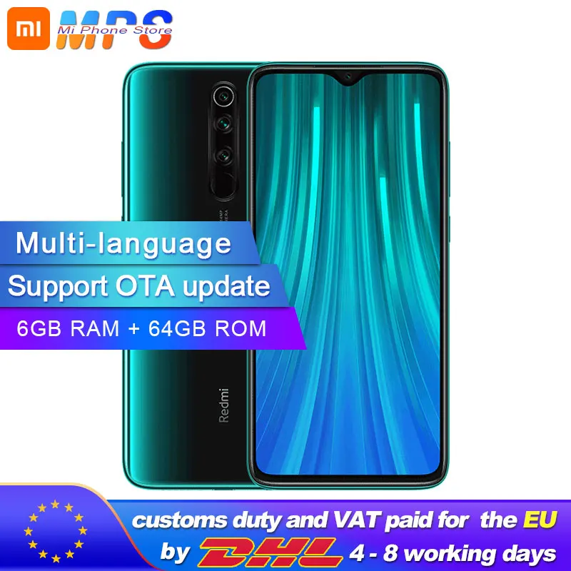 Телефон Xiaomi Redmi Note 8 pro с глобальной прошивкой 64 ГБ 6 мобильный телефон MTK Helio G90T 4500