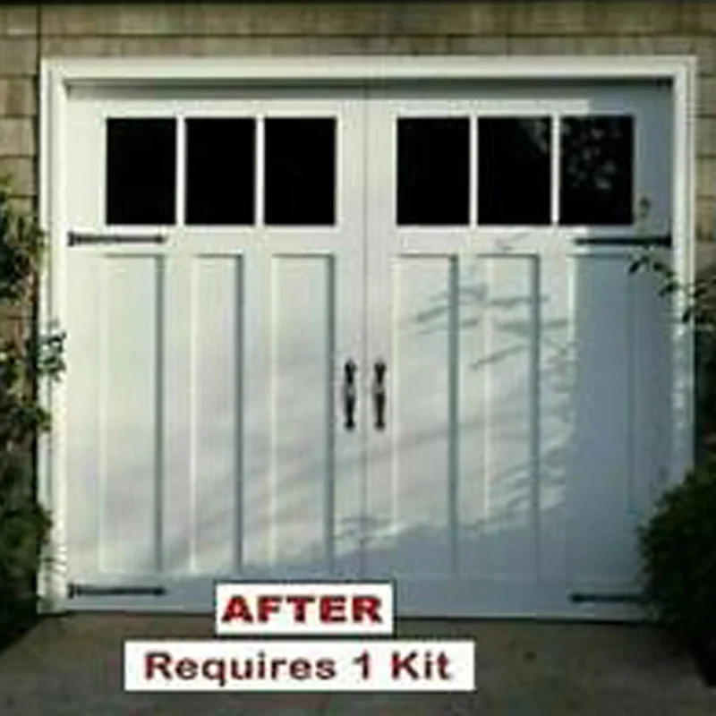 

Garage Door Decorative Faux Hardware Kit 4pcs Hinges & 2pcs Handles Black Home Supply Accessory Parts Tools