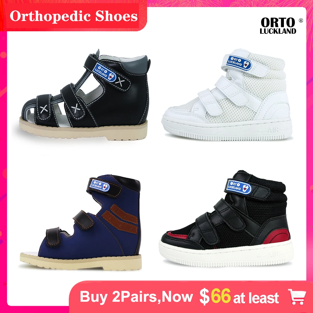 

Babies Girls Leather Black Sandals Toddler Orthopedic Sport Shoes For Children Boy Small Sizes21 To 35 Student Training Footwear