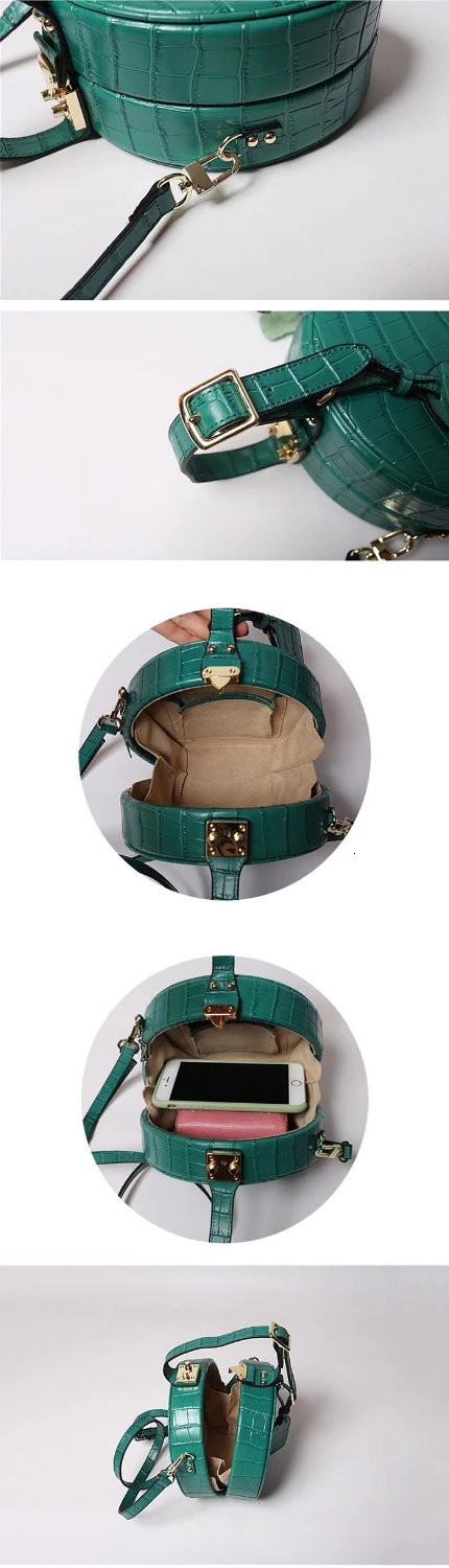 Unua amo, брендовые круглые сумки в коробке для женщин,, крокодиловая кожа, натуральная кожа, сумка через плечо, женские сумки, роскошная сумка