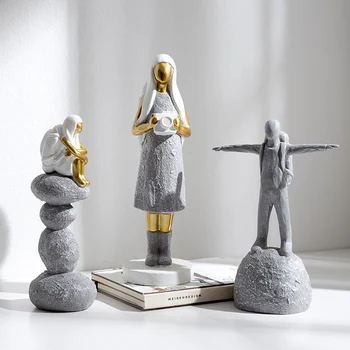 

Nordic Abstract Traveller Ornaments Home Accessories Living Room Desktop Station Resin Explorer Decorative Statue Home Decor