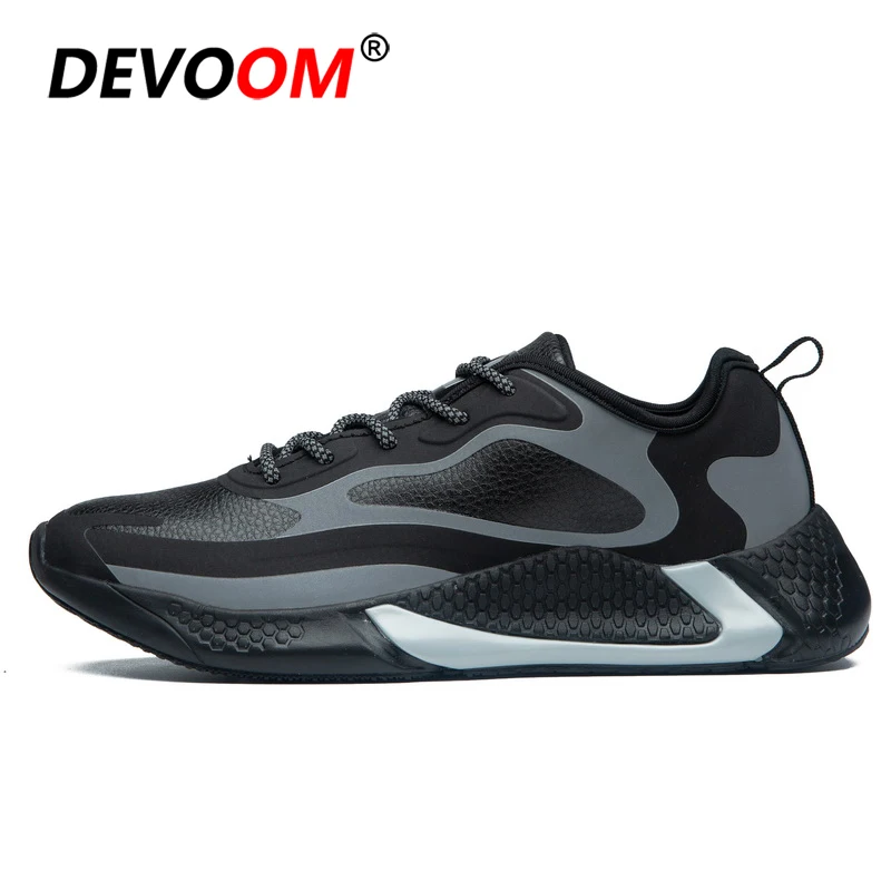 Мужские кроссовки, Нескользящие, ультра легкие, chaussure homme, спортивная обувь, дышащие, для пробежек, спортивная обувь, спортивные кроссовки для мужчин - Цвет: Черный
