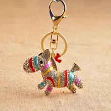 Изысканный искусственный алмаз брелок-Зебра для ключей креативный маленький подарок автомобильный брелок изысканный подарок C5-14