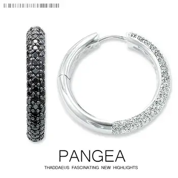 

Hinged Hoop Creole Pave Earring,Europe Style Glam Fashion Good Jewerly For Women,2017 Brand New Gift In 925 Sterling Silver