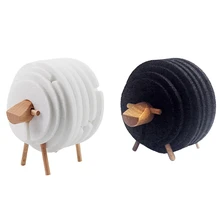 2 комплекта, противоскользящие подстаканники в форме овцы, подстаканники, изолированные круглые войлочные подстаканники, японский стиль, креативный Декор для дома и офиса, художественные изделия Gif