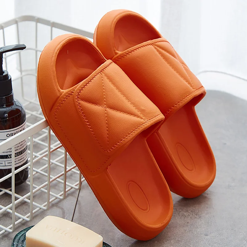 

Women's platform slippers Concise soft slides for female Light weight orange slippers Antiskid Large size 40/43