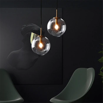 

Glass Ball Nordic LED Pendant Lights Minimalism Hanglampen Bedroom Pendant Lamp For Living Room Decoration luminaire suspension