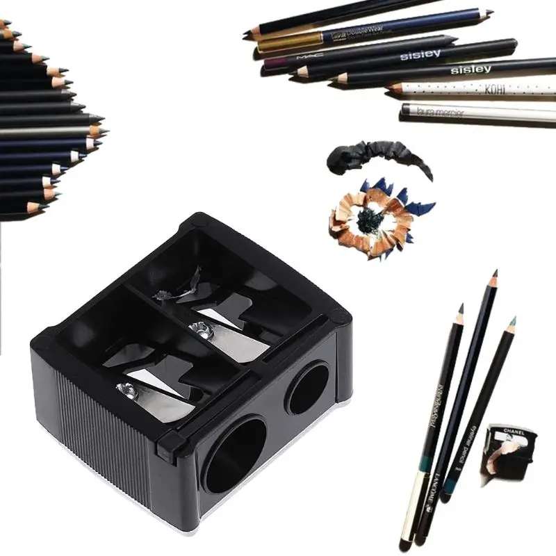 

Double Holes Sharpener for Cosmetics Eyeliner Pencil + Pencil Sharpener Makeup Set Practical Eye Liner Pen Tool