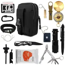 На открытом воздухе комплект жизнеобеспечения в чрезвычайных ситуациях выживания Шестерни сумке Отдых Путешествия многофункциональный первой помощи SOS Набор предметов на случай чрезвычайной ситуации расходные материалы