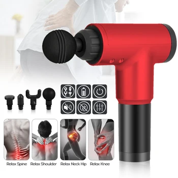 

Massage Gun Home Fitness Equipment Electric Muscle Relaxation Vibration Four Adjustable Vibrating Speed with Four Massage Heads