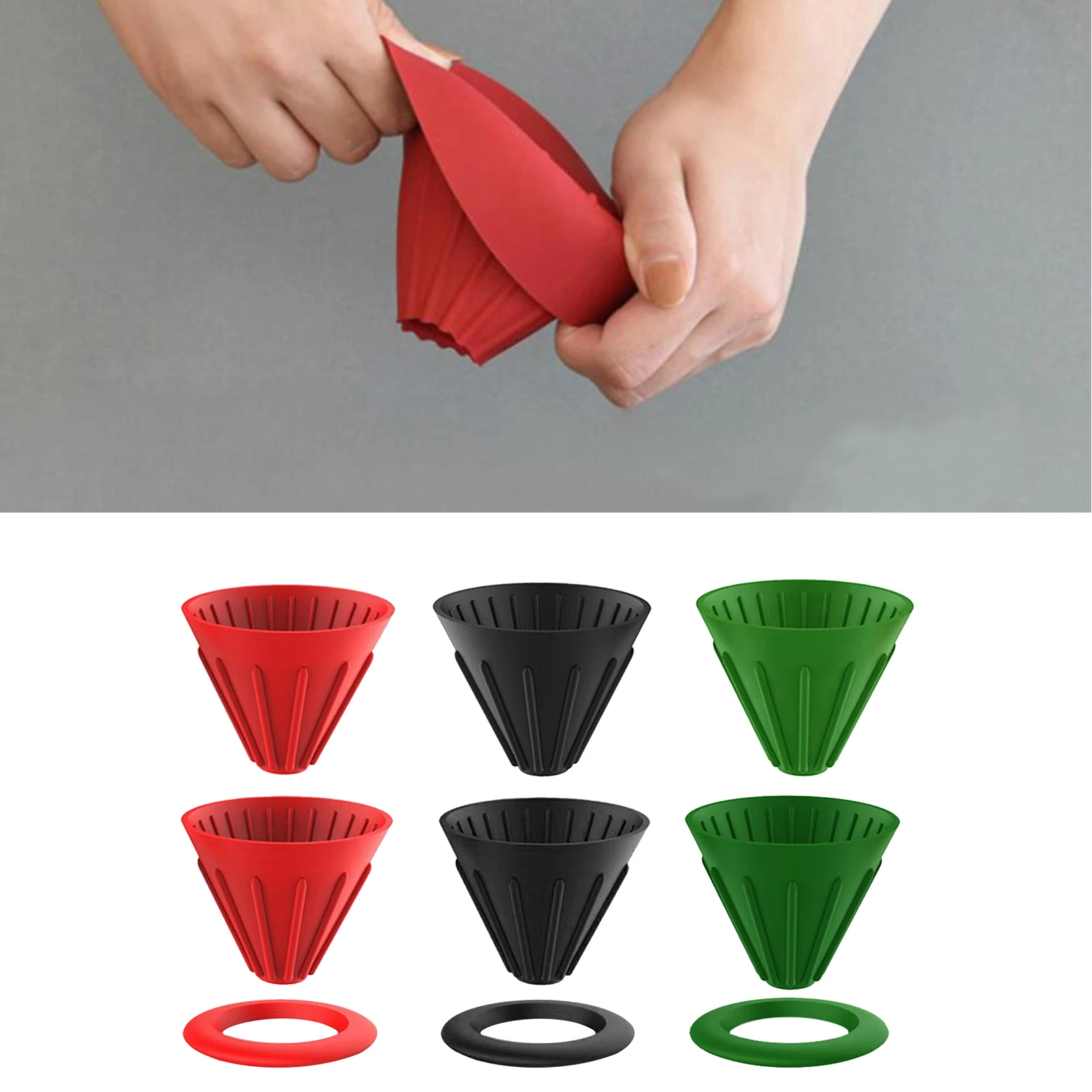 Collapsible Coffee Dripper Filter Cup For Hiking, Camping, Home red 通常便