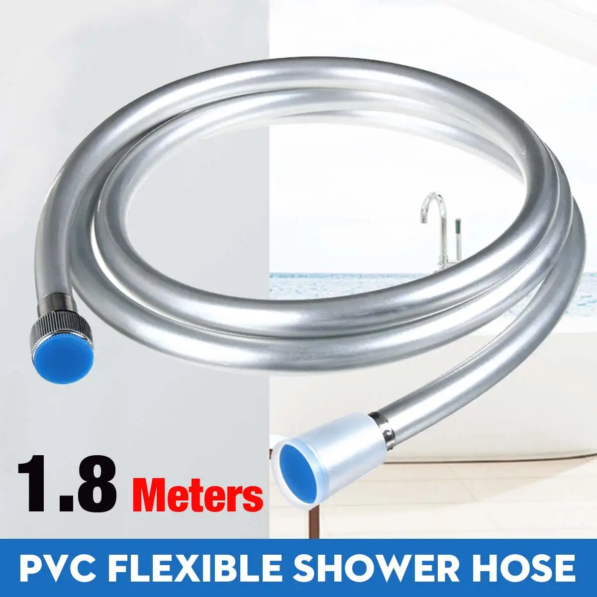 Shower Hose Pipe 1.5 Metre Heavy Duty Large Bore Low Pressure Chrome