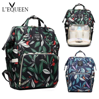 

LEQUEEN Diaper Bag Stylish Multifunction Travel Back Pack Maternity Baby Nappy Changing Bags Large Capacity Waterproof Backpack