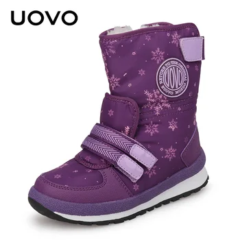 

UOVO Winter Boots For Girls And Boys Fashion Children Shoes Warm Boots For Kids Girls New Snow Boots Princess