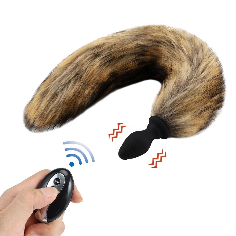 Remote Fox Wireless Tail Plug anale Giochi per adulti 10 velocità Vibrante Butt Plug Stimolatore ano per coppie F_voghion.com