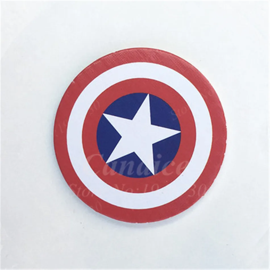 24 шт. серия Marvel топперы для кексов, Супермен, губка, чашка для кексов, Маффин, бумажные топперы для маленьких детей, украшения для дня рождения - Цвет: American captain