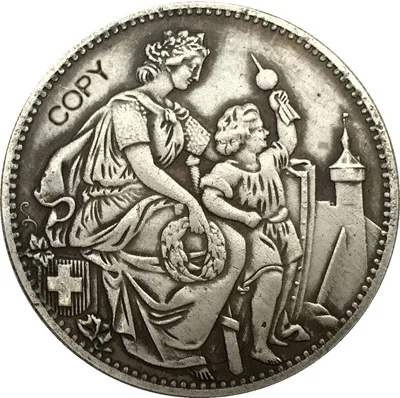 Швейцария 5 Франкен фестиваль съемки 1865 монет копия | Дом и сад