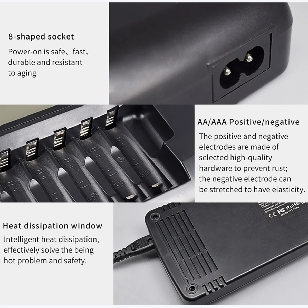 SOONHUA ЖК-дисплей Смарт Батарея Зарядное устройство 14-образными пазами с разрядкой Функция для AA AAA 9 никель-металл-гидридный аккумулятор с напряжением Li-Ion Перезаряжаемые батареи