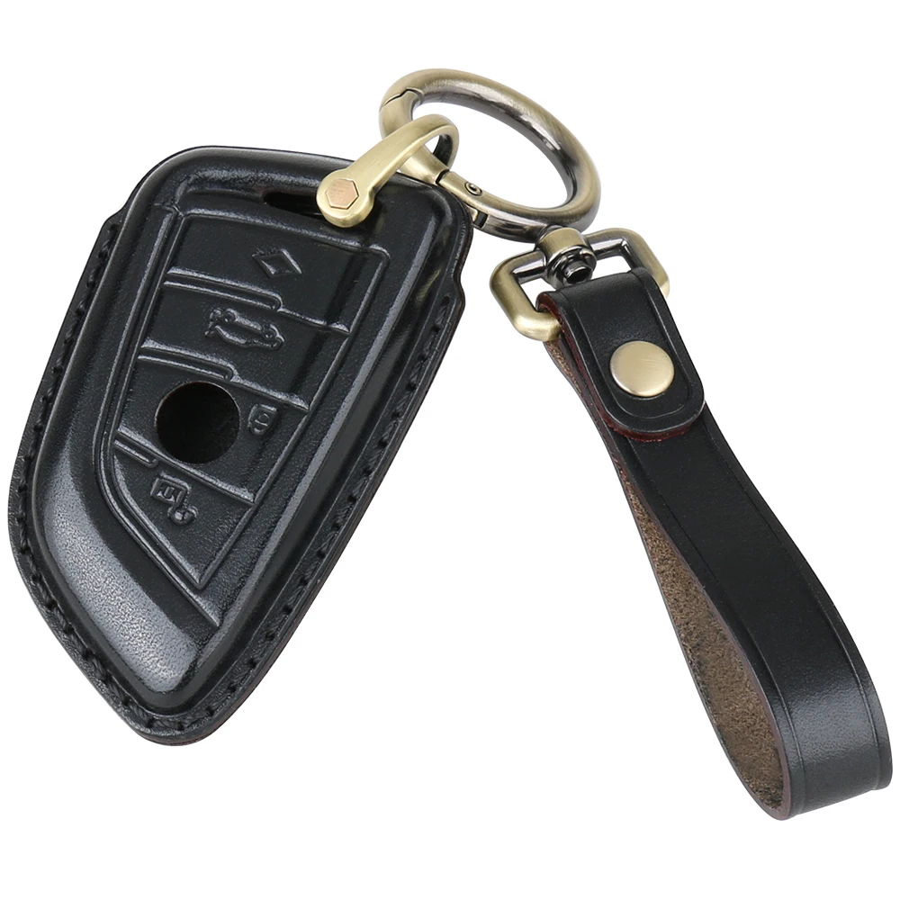 Lcyam Silicone Key Fob Cover Case 4 Buttons Fits for BMW X1 X2 X3 X5 540I 750I BMW 3 Series Black Red