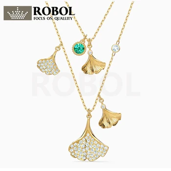 

High Quality Original SWA Necklace STUNNING GINKO LAYERED NECKLACE Elegant Luxury Jewelry Gift Ladies Jewelry Free Shipping