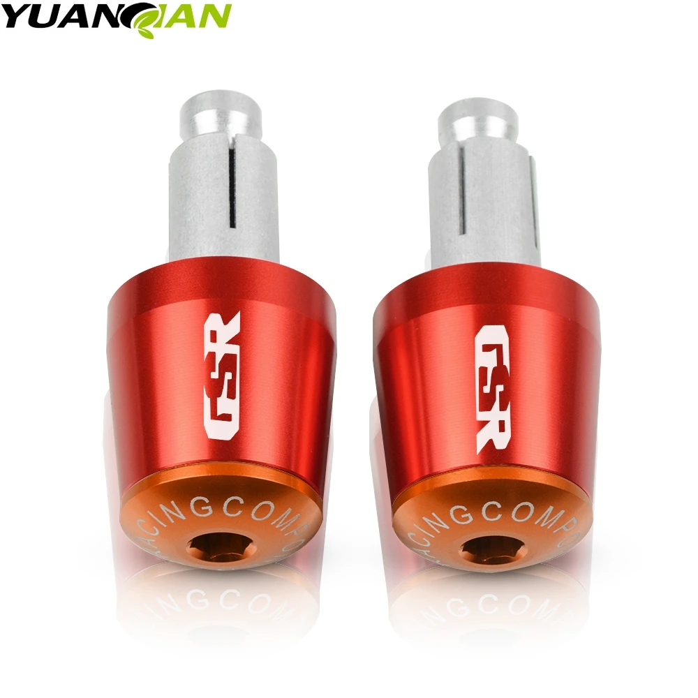 Для GSR 750 600 400 ЧПУ 22 мм Руль рукоятки «Грипсы» бар Кепки концевые заглушки для SUZUKI GSR 600 400 750 GSR750 GSR600 GSR400 - Цвет: Red Orange