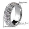 Chanfar Arc Stainless Steel Crystal Rings For Women Full Size Black Crystal blingEngagement Wedding Ring Female Jewelry ► Photo 2/6