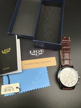 LIGE-Reloj ejecutivo de lujo para hombres, cronógrafo de cuarzo, con correa de cuero e indicador de fecha, estilo casual, a la moda, marca superior, con caja