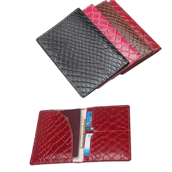 

New PU Leather Passport Cover Protector Fashion Alligator Embossing Travel Passport Case Men Women ID Credit Card Holder Wallet