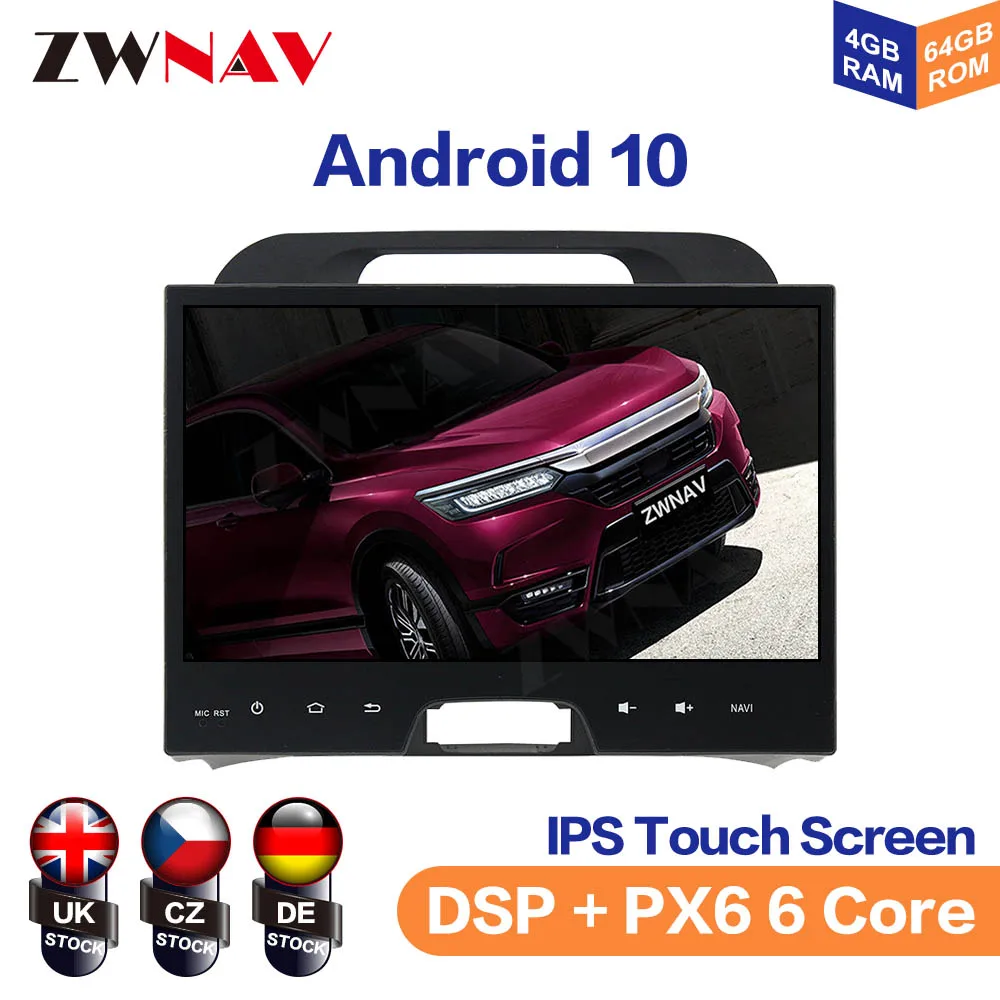 

Android 10.0 Car DVD Player GPS Navigation For KIA SPORTAGE 2010+ Car Multimedia Player Head Unit Radio Tape Recorder Stereo DSP