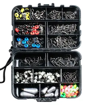 

Practical Metal Black Fishing Gear Decoy Tackle Box Fishing Set Tools Angling Fishing Accessories Set Swivels Clamp Hooks