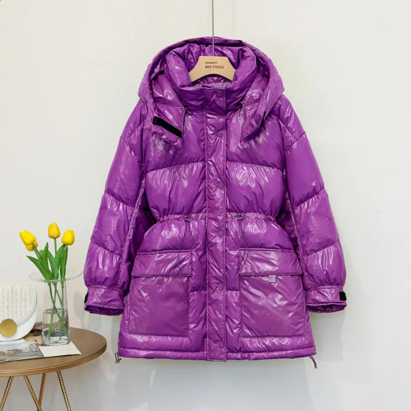 FTLZZ New Winter Women Loose Bright Color Down