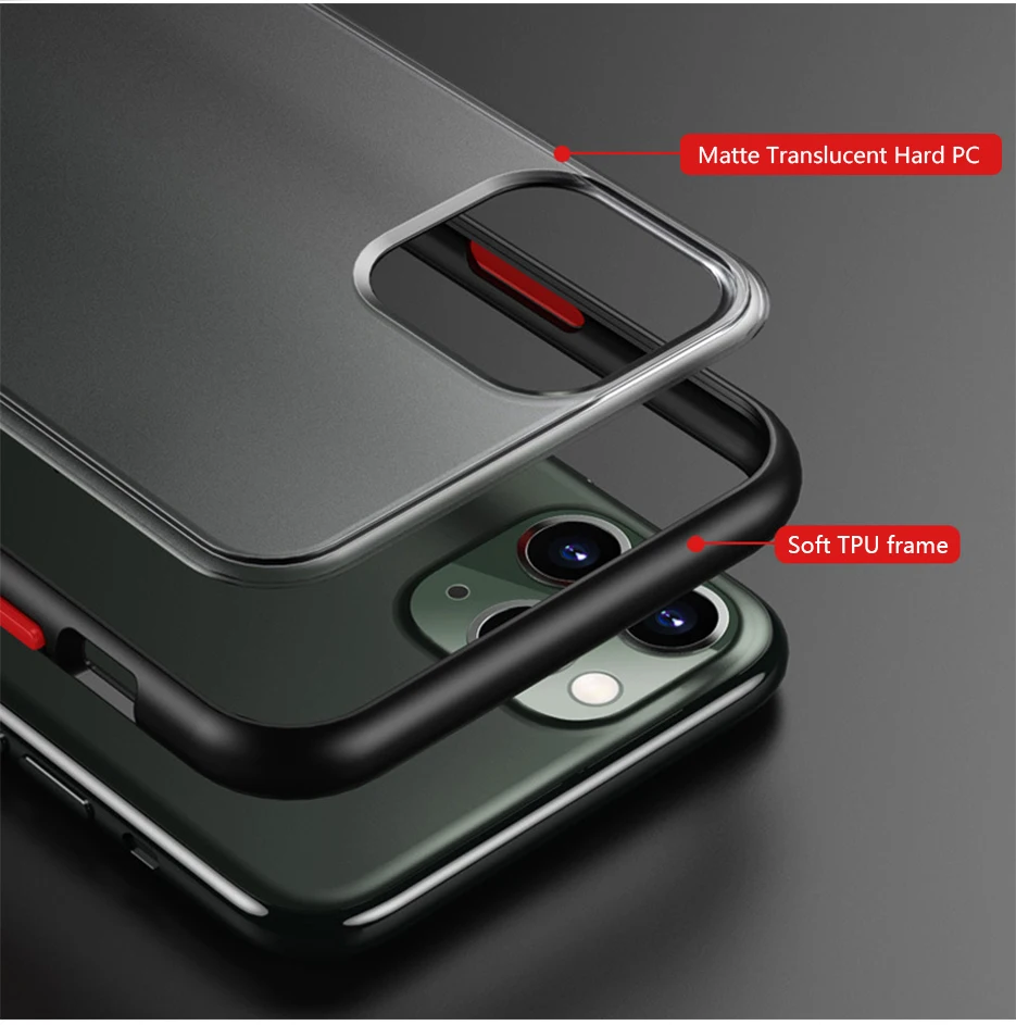 Мобильный чехол для телефона матовый чехол для iPhone 11 Pro 6 6S 7 8 X XR XS Max Plus матовый чехол PC+ TPU Материал защитный комплект