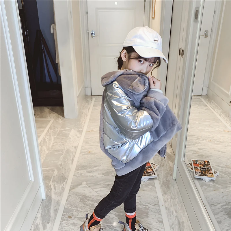 

Winter Autumn Babygirl Fur Jacket in Girls Jackets & Coats Blue Silver Track Jacket Snowboard for Girl Childrens Parkas Snowsuit