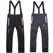 Зимние лыжные штаны, лыжные штаны для мальчиков и девочек, водонепроницаемые, ветрозащитные, плотные, бархатные, детские теплые брюки