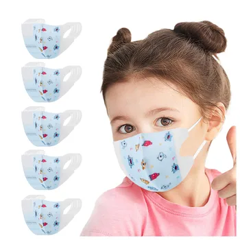 

PM2.5 Breathable Kids Children's Baby Mask Disposable Face Mask Cartoon 3Ply Ear Loop 50PC Masks Washable Reuse Face Mask